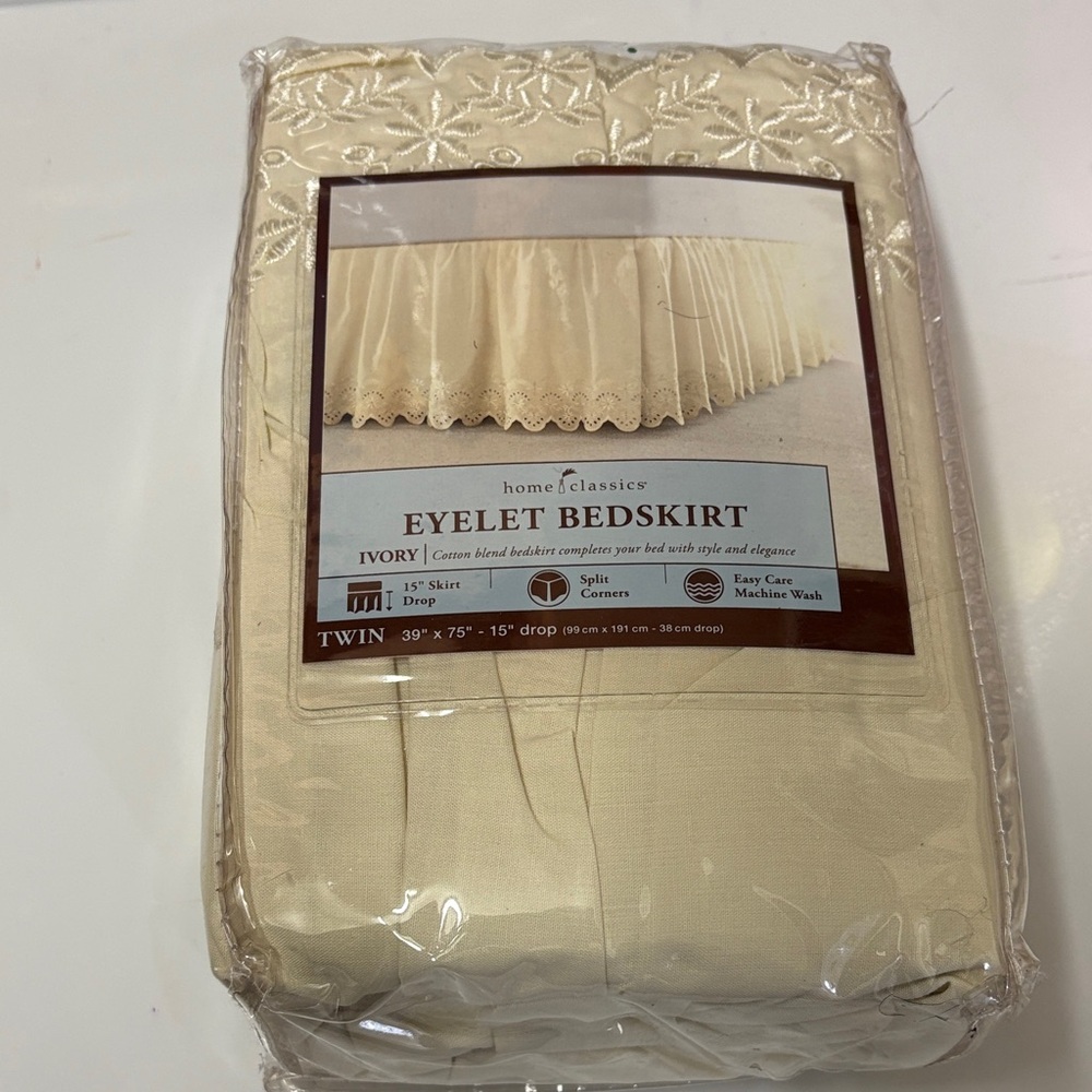 Ivory Eyelet Bedskirt by Home Classics twin bed skirt